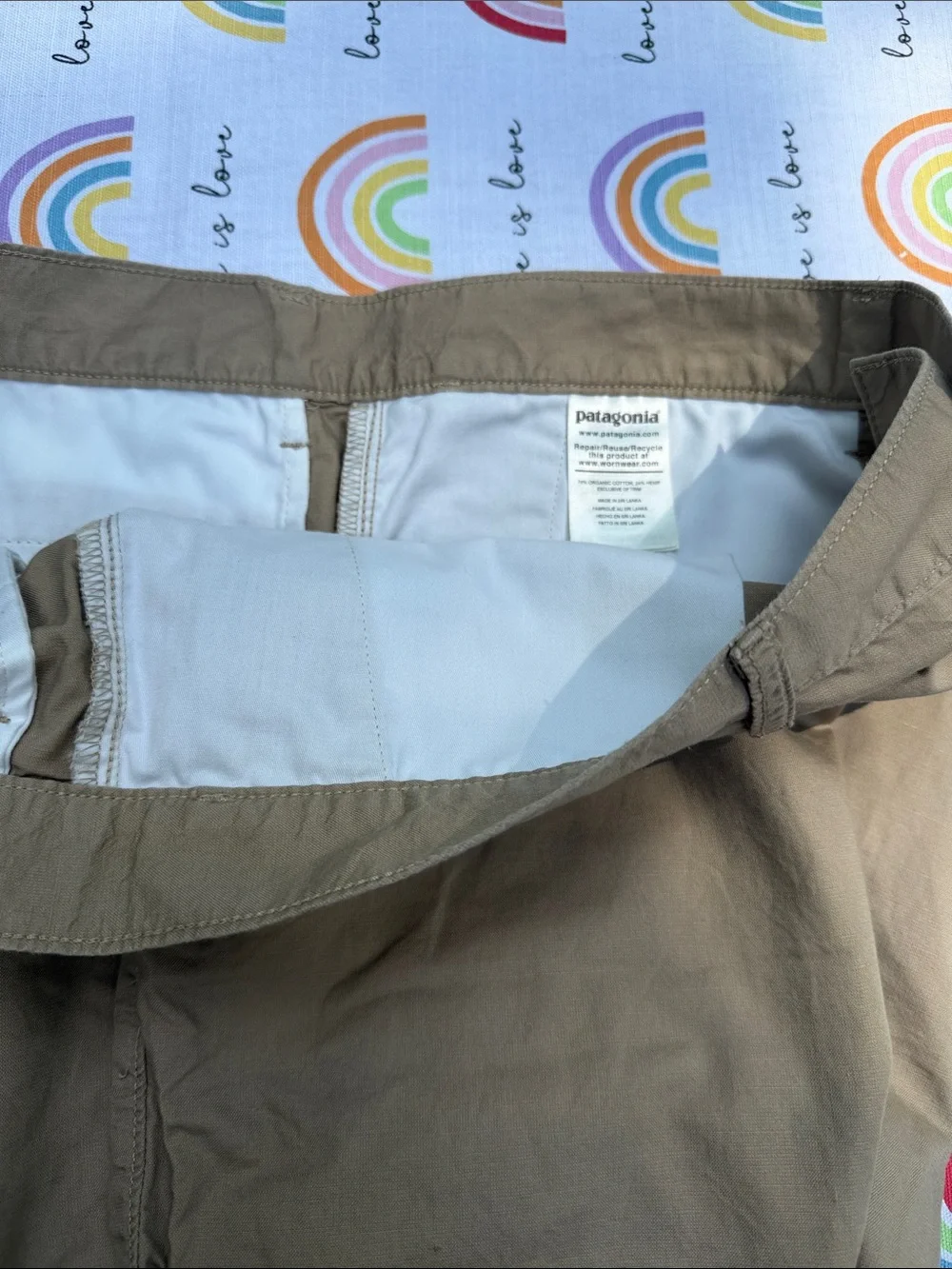 Patagonia Men's Flat Front Shorts in Khaki